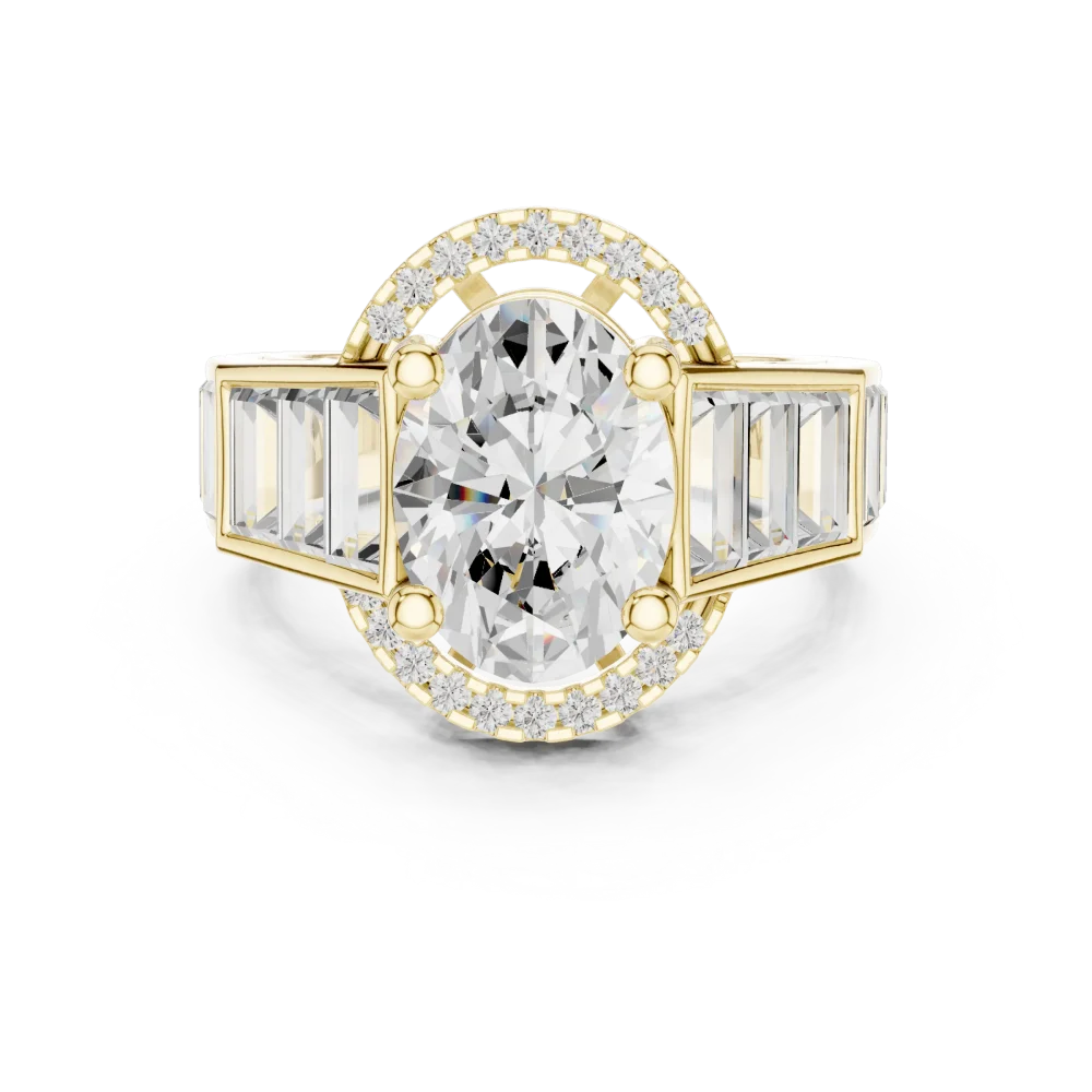 Luminary Oval and Baguette Linear Cluster Ring - Image 2