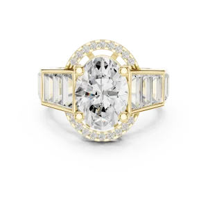 Luminary Oval and Baguette Linear Cluster Ring - Image 2