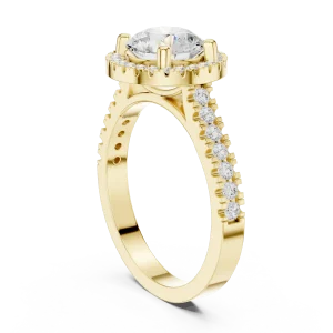 Luminary Round Brilliant Pavé Halo Solitaire Ring - Image 3