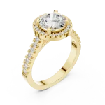 Luminary Round Brilliant Pavé Halo Solitaire Ring