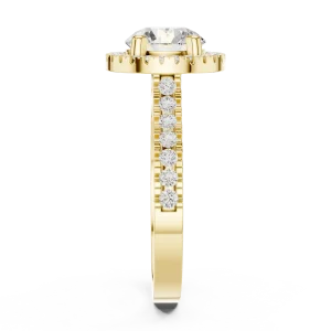 Luminary Round Brilliant Pavé Halo Solitaire Ring - Image 2