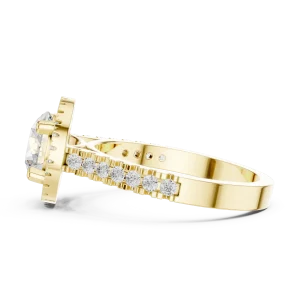 Luminary Round Brilliant Pavé Halo Solitaire Ring - Image 5