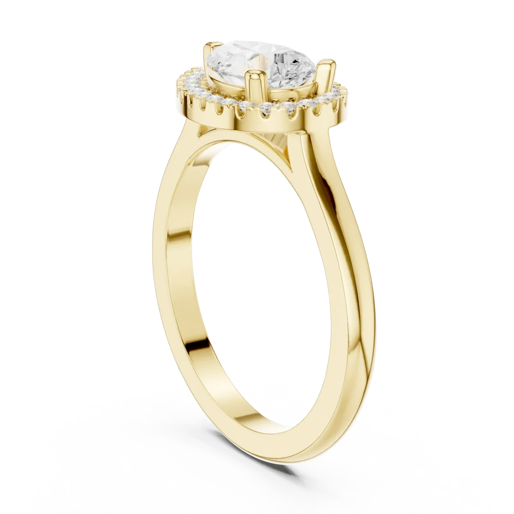 Ethereal Pear Solitaire Halo Engagement Ring - Image 3