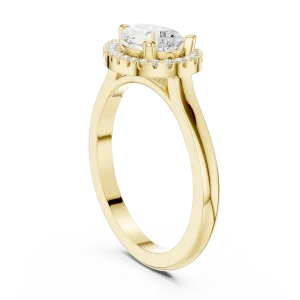 Ethereal Pear Solitaire Halo Engagement Ring - Image 3
