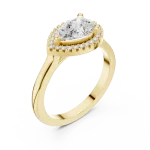 Ethereal Pear Solitaire Halo Engagement Ring