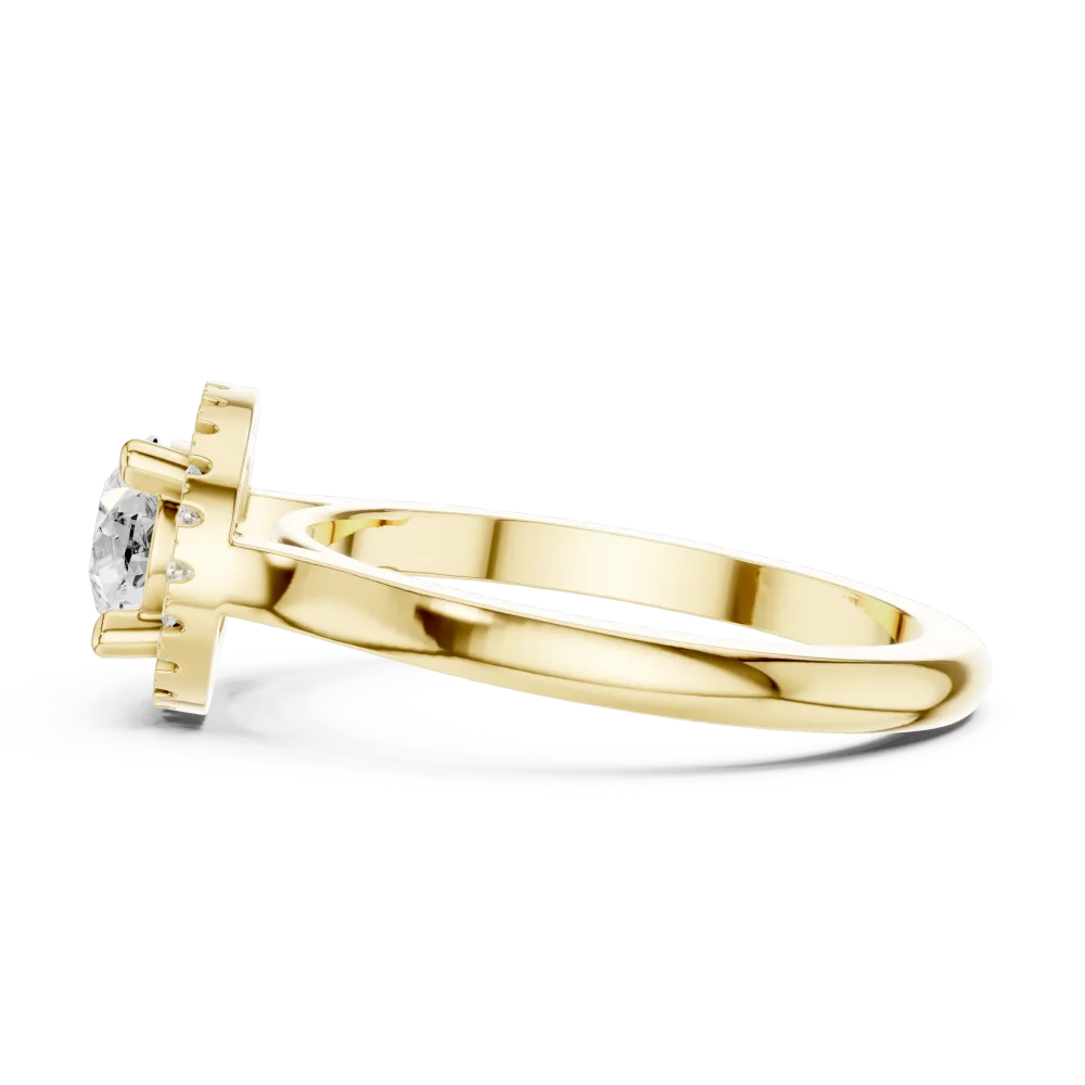 Ethereal Pear Solitaire Halo Engagement Ring - Image 5