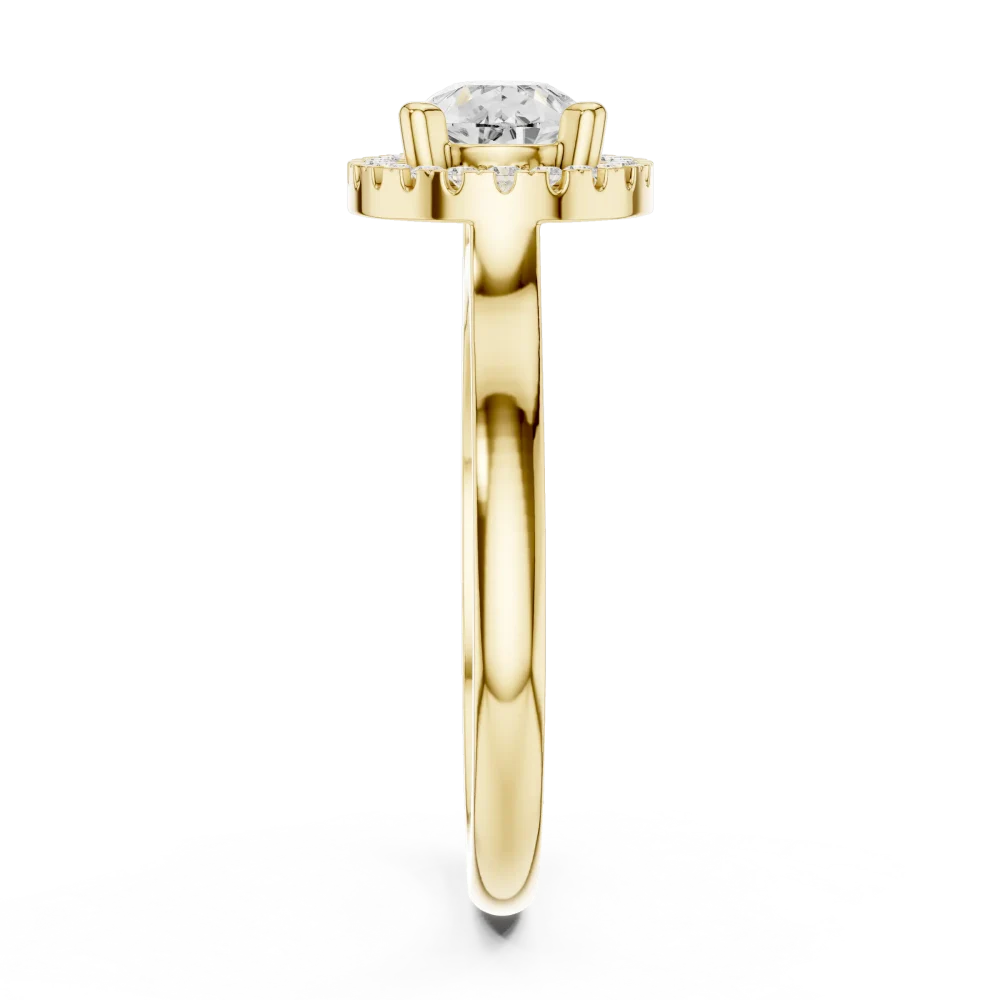 Ethereal Pear Solitaire Halo Engagement Ring - Image 4