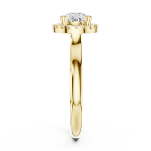 Ethereal Pear Solitaire Halo Engagement Ring - Image 4