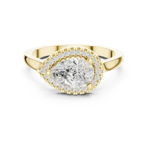 Ethereal Pear Solitaire Halo Engagement Ring - Image 2