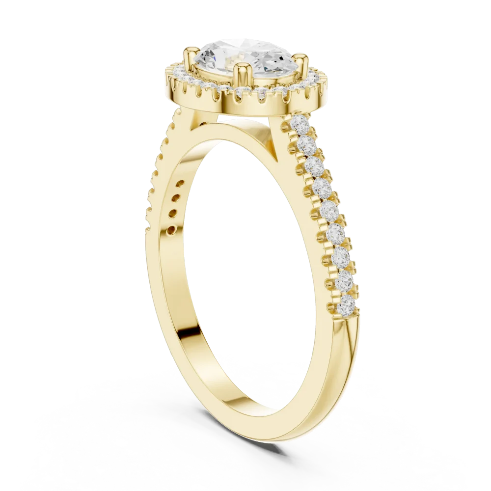 Luminary Oval Solitaire Halo Engagement Ring - Image 3