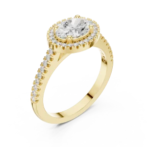 Luminary Oval Solitaire Halo Engagement Ring
