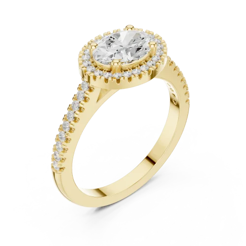 Luminary Oval Solitaire Halo Engagement Ring