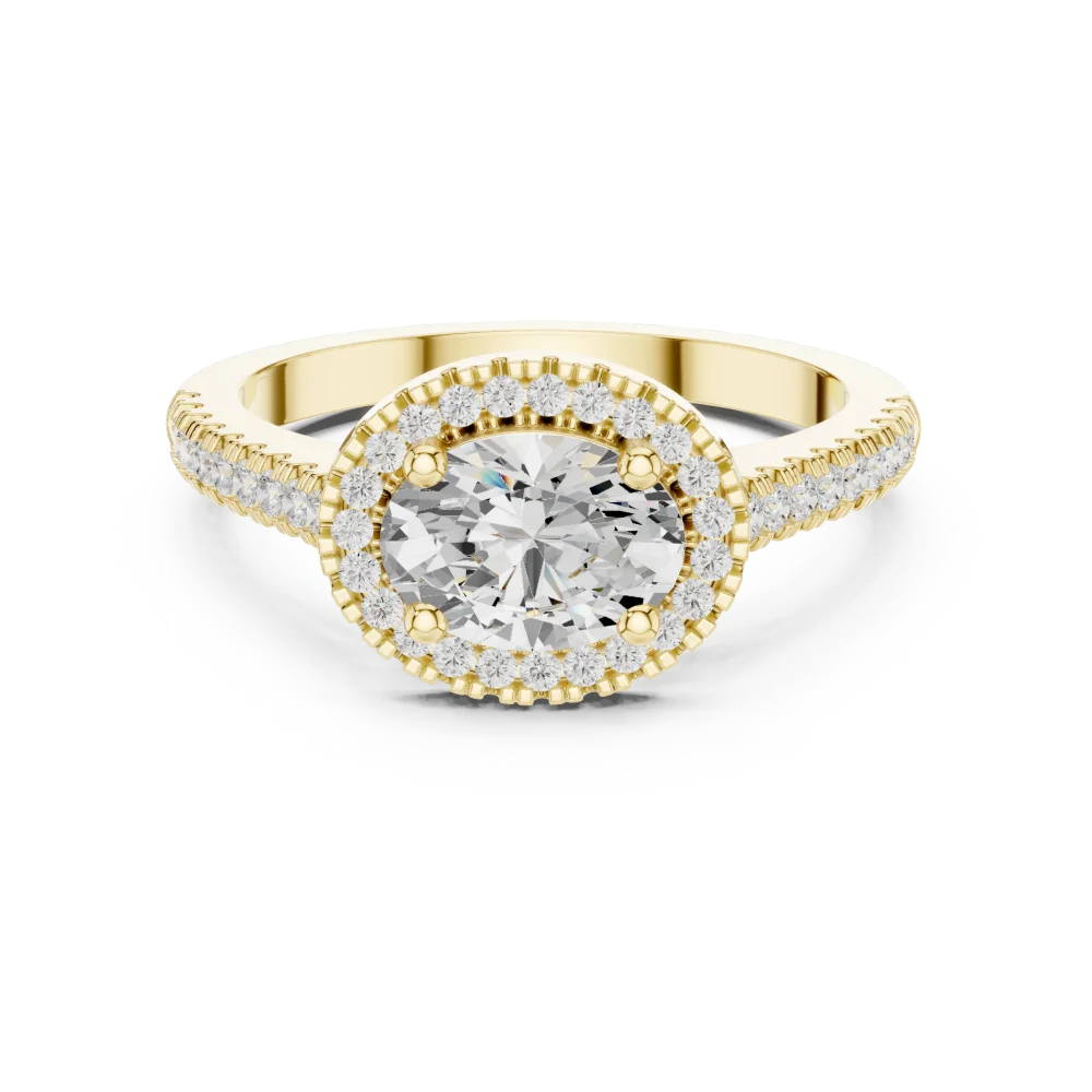 Luminary Oval Solitaire Halo Engagement Ring - Image 2