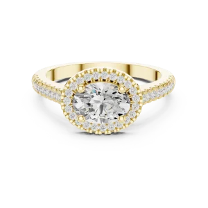 Luminary Oval Solitaire Halo Engagement Ring - Image 2