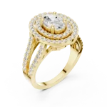 Luminary Oval Brilliant Double Halo Statement Ring