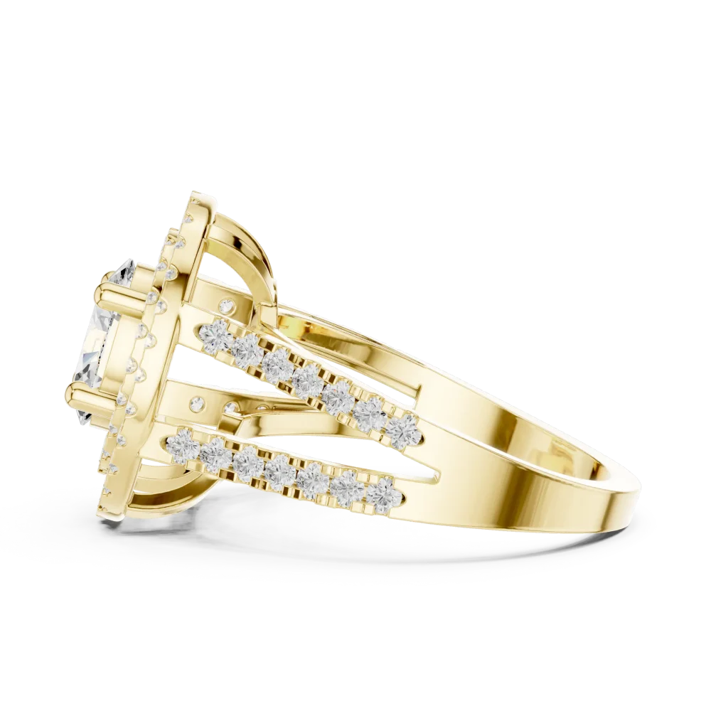 Luminary Oval Brilliant Double Halo Statement Ring - Image 5