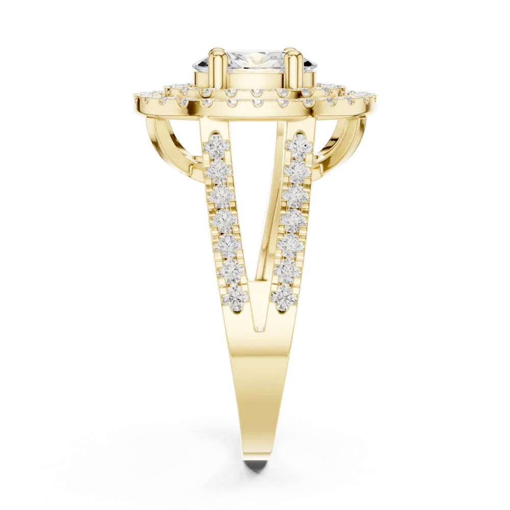 Luminary Oval Brilliant Double Halo Statement Ring - Image 4
