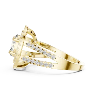 Luminary Oval Brilliant Double Halo Statement Ring - Image 5