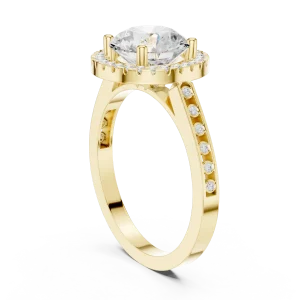 Luminary Round Brilliant Pavé Halo Solitaire Ring - Image 3