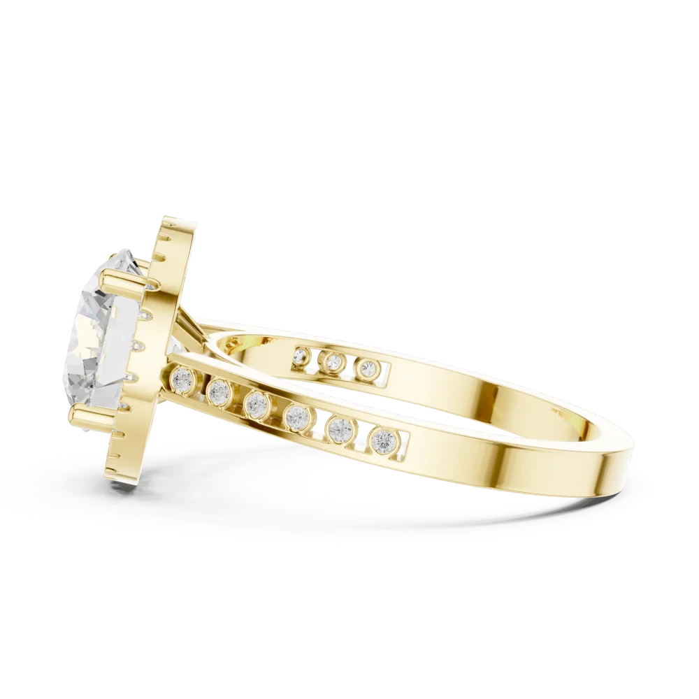 Luminary Round Brilliant Pavé Halo Solitaire Ring - Image 5