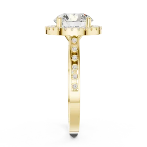 Luminary Round Brilliant Pavé Halo Solitaire Ring - Image 4