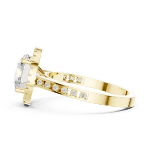 Luminary Round Brilliant Pavé Halo Solitaire Ring - Image 5