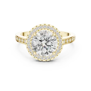 Luminary Round Brilliant Pavé Halo Solitaire Ring - Image 2