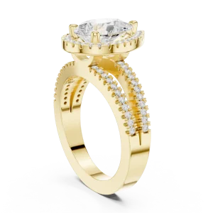 Ethereal Pear Cut Solitaire Halo Engagement Ring - Image 3