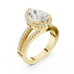 Ethereal Pear Cut Solitaire Halo Engagement Ring