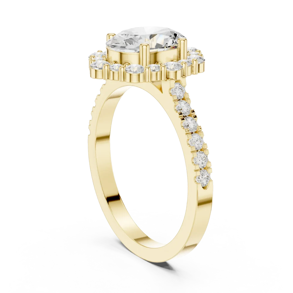 Luminous Oval Halo Pavé-Set Engagement Ring - Image 3