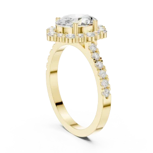 Luminous Oval Halo Pavé-Set Engagement Ring - Image 3