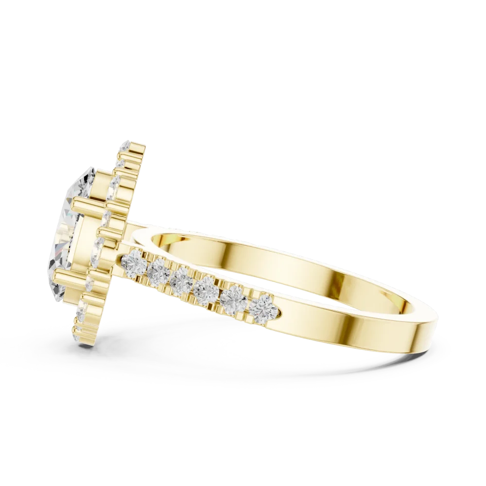Luminous Oval Halo Pavé-Set Engagement Ring - Image 4