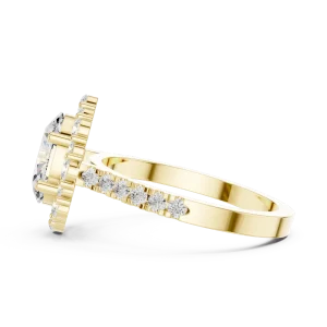 Luminous Oval Halo Pavé-Set Engagement Ring - Image 4