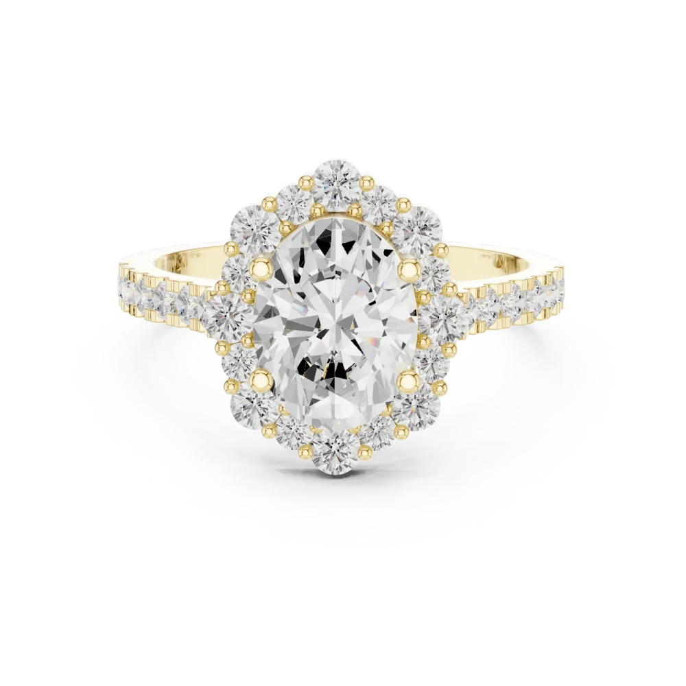 Luminous Oval Halo Pavé-Set Engagement Ring - Image 2