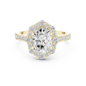 Luminous Oval Halo Pavé-Set Engagement Ring - Image 2