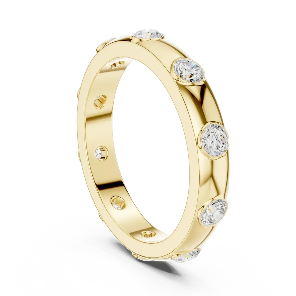 Linear Round Brilliant Bezel-Set Eternity Band - Image 3