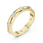Linear Round Brilliant Bezel-Set Eternity Band