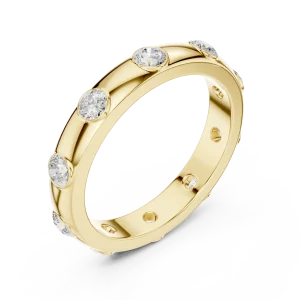Linear Round Brilliant Bezel-Set Eternity Band
