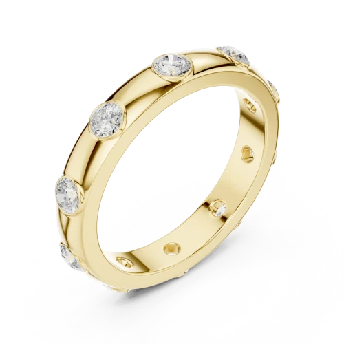 Linear Round Brilliant Bezel-Set Eternity Band