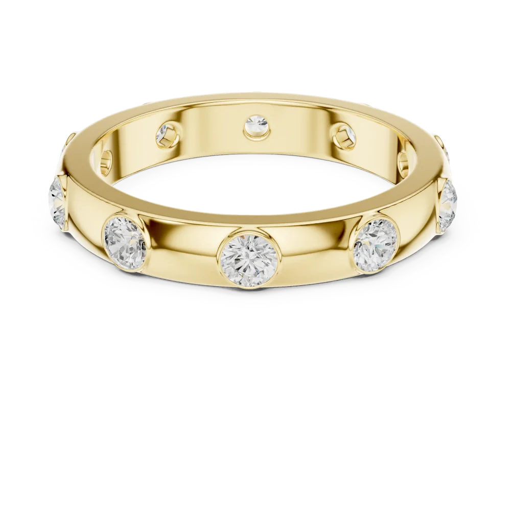 Linear Round Brilliant Bezel-Set Eternity Band - Image 2