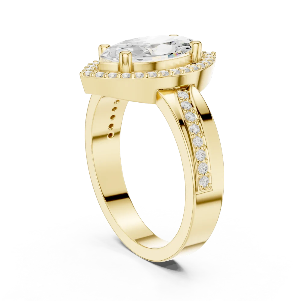 Luminary Marquise Brilliant Pavé Halo Ring - Image 3
