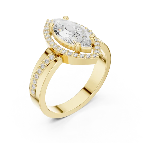 Luminary Marquise Brilliant Pavé Halo Ring