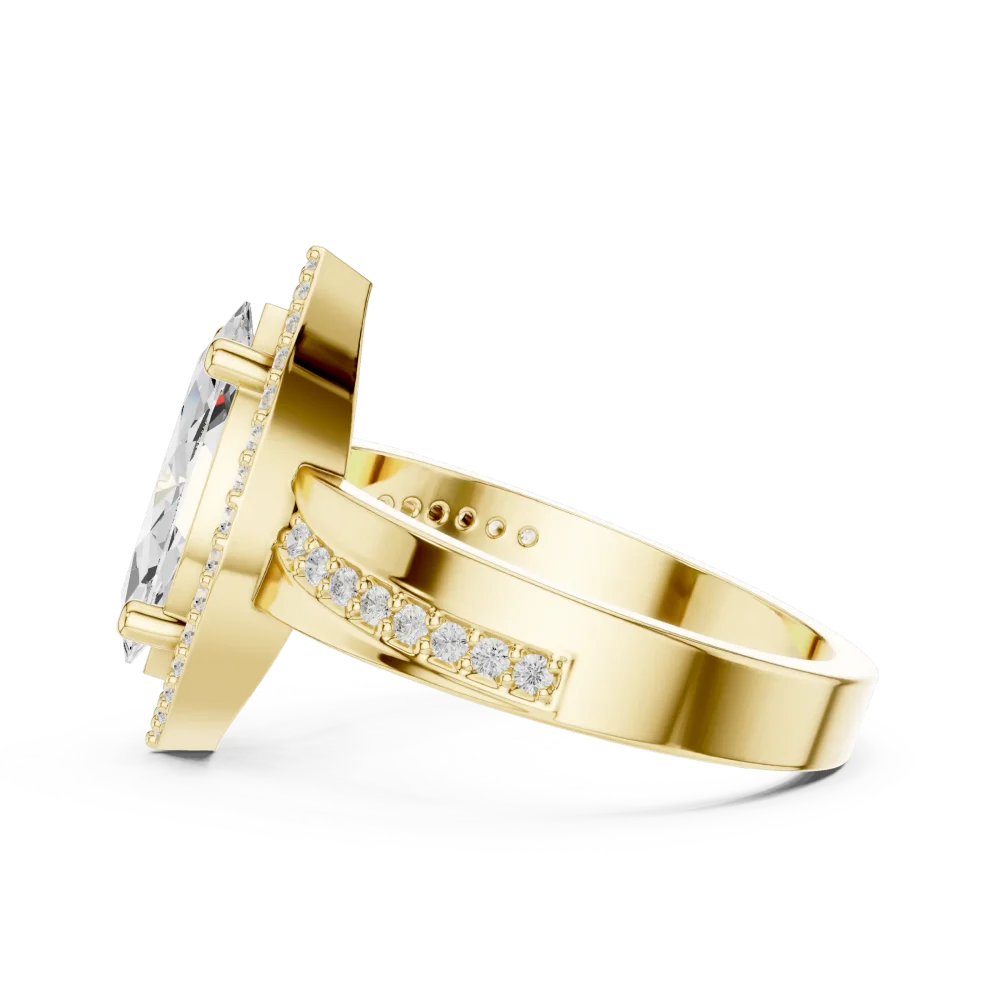 Luminary Marquise Brilliant Pavé Halo Ring - Image 4