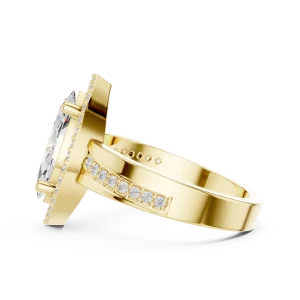 Luminary Marquise Brilliant Pavé Halo Ring - Image 4