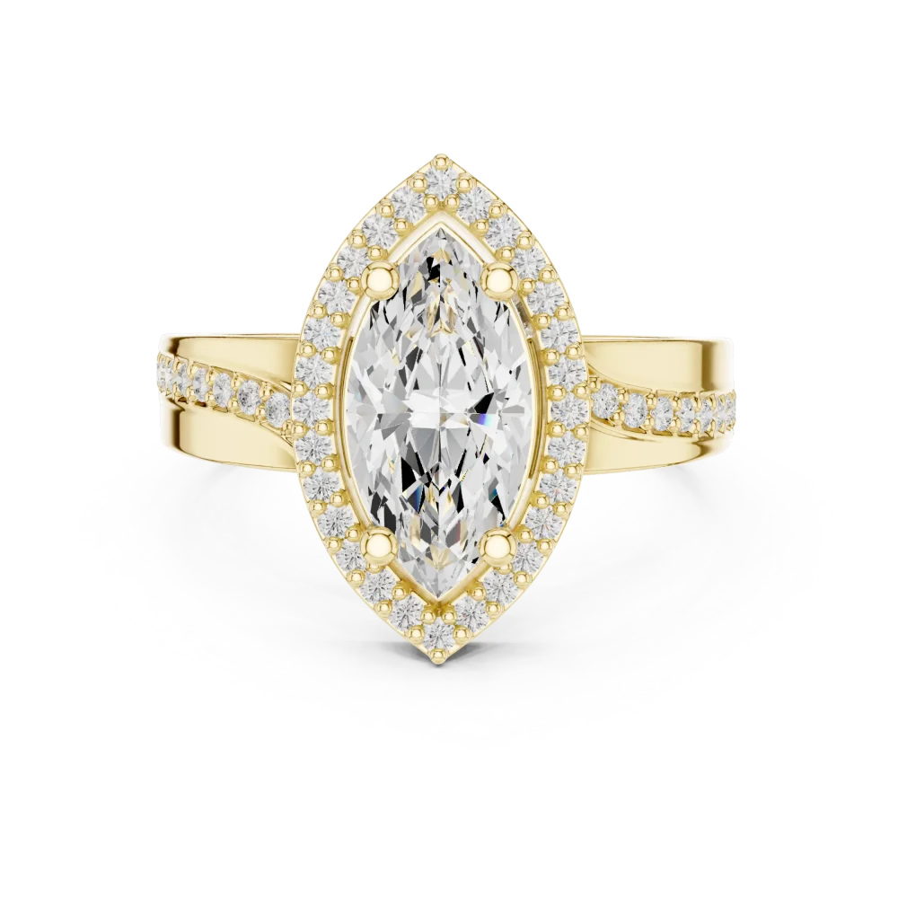 Luminary Marquise Brilliant Pavé Halo Ring - Image 2