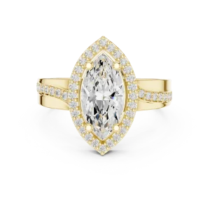 Luminary Marquise Brilliant Pavé Halo Ring - Image 2