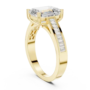 Architectural Emerald and Baguette Linear Cluster Ring - Image 3