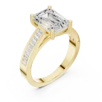 Architectural Emerald and Baguette Linear Cluster Ring