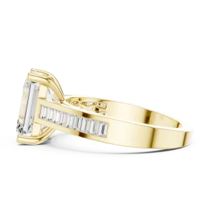 Architectural Emerald and Baguette Linear Cluster Ring - Image 4