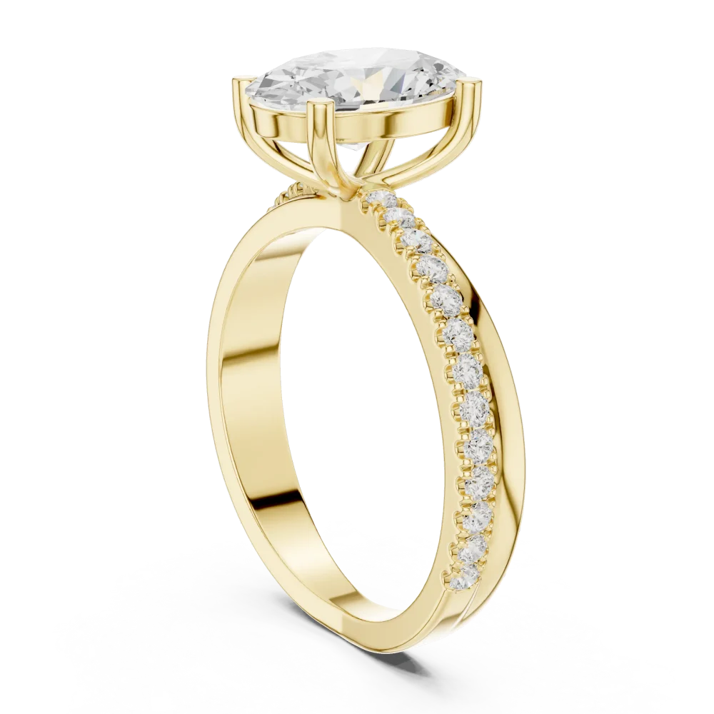 Ethereal Oval Brilliant Pavé Band Engagement Ring - Image 3